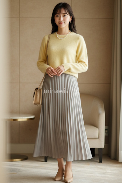 40代の冬を明るく彩るきれい色ニット。大人が素敵に見える選び方と着こなし