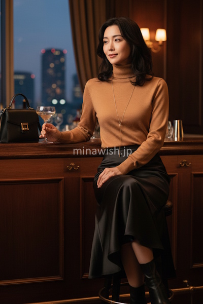 40代の冬を明るく彩るきれい色ニット。大人が素敵に見える選び方と着こなし