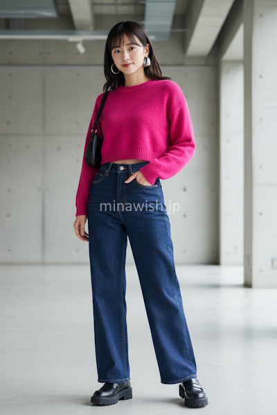 40代の冬を明るく彩るきれい色ニット。大人が素敵に見える選び方と着こなし