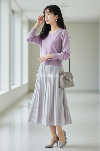 40代の冬を明るく彩るきれい色ニット。大人が素敵に見える選び方と着こなし