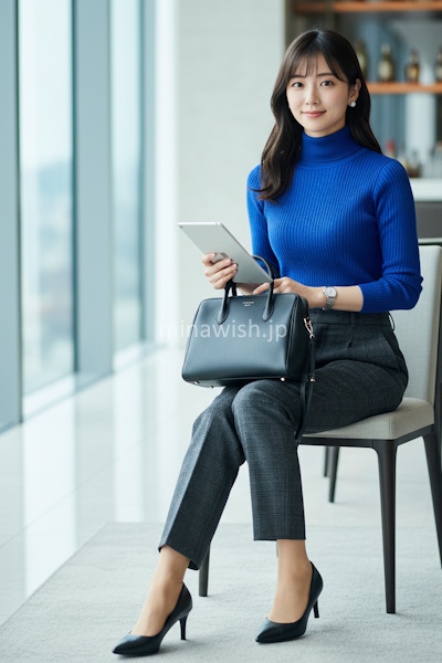 40代の冬を明るく彩るきれい色ニット。大人が素敵に見える選び方と着こなし