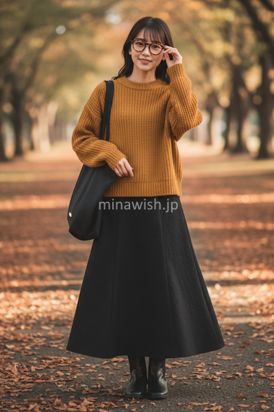 40代の冬を明るく彩るきれい色ニット。大人が素敵に見える選び方と着こなし