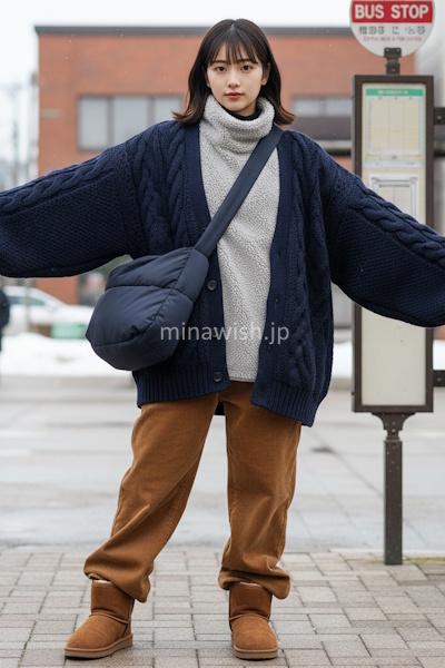 NGになりやすい例:腕まわりに厚みが集中する着こなし