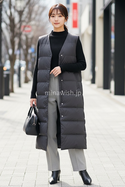 成功例の視点:薄手ダウンベストで身頃だけを温める