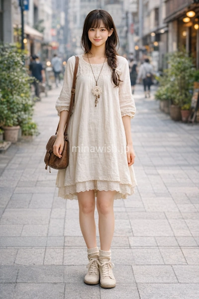 【王道】生成りレイヤードの妖精スタイル