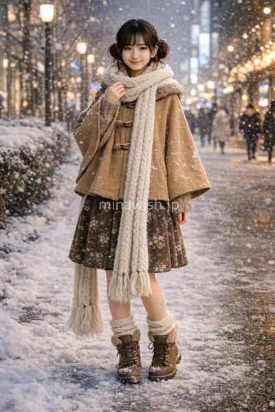【冬のほっこり】雪降る街のボリュームスタイル